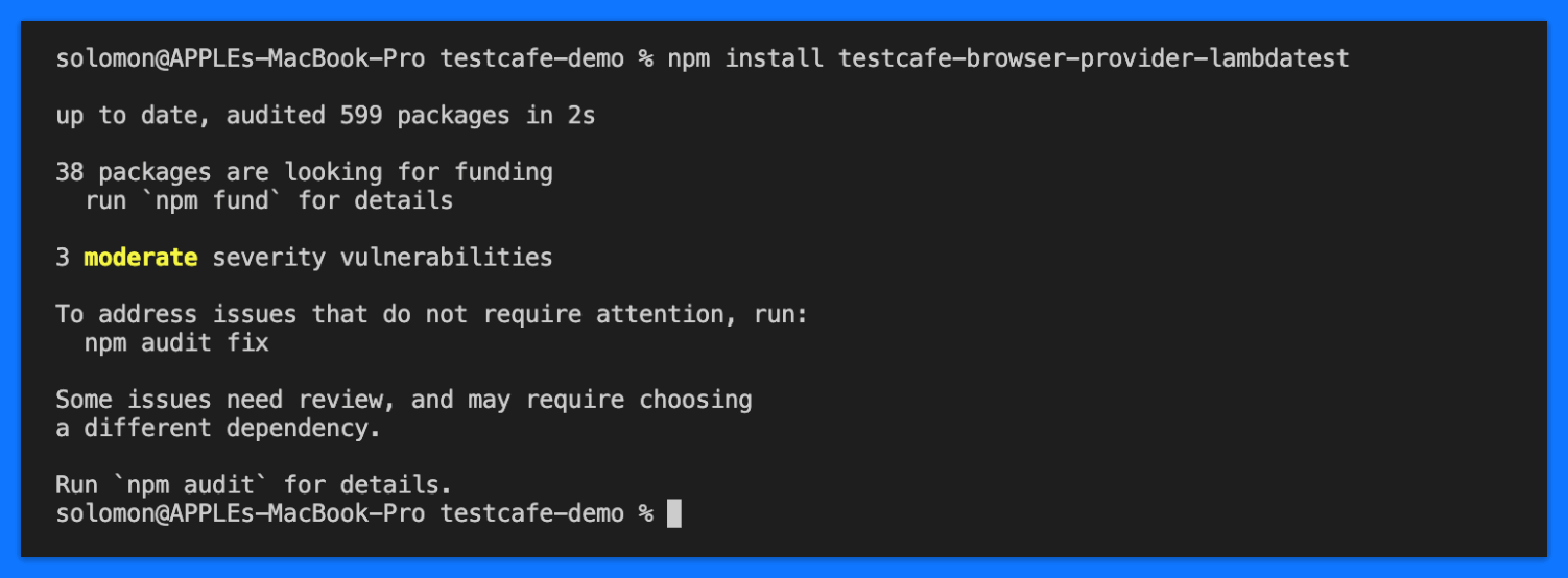 TestCafe Tutorial npm install --save-dev testcafe-browser-provider-TestMuAI