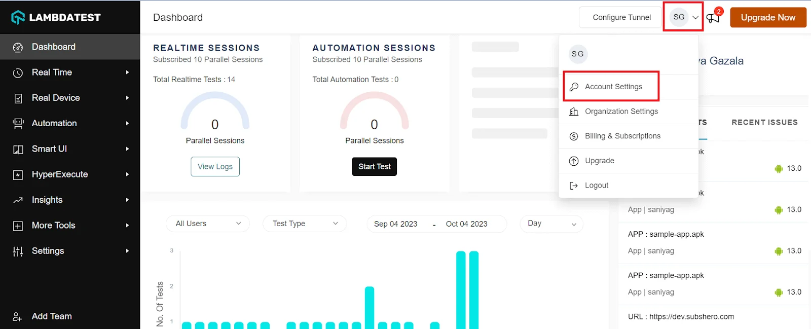 testmuai-account-settings-selenium-webdriver