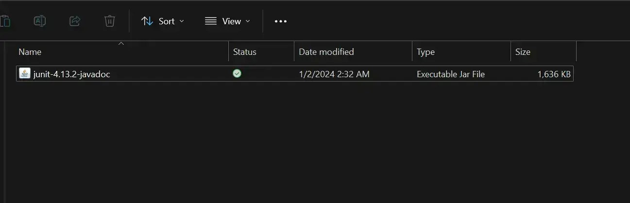 The JUnit Jar file gets downloaded to your local machine. The JUnit Jar file gets downloaded to your local machine.