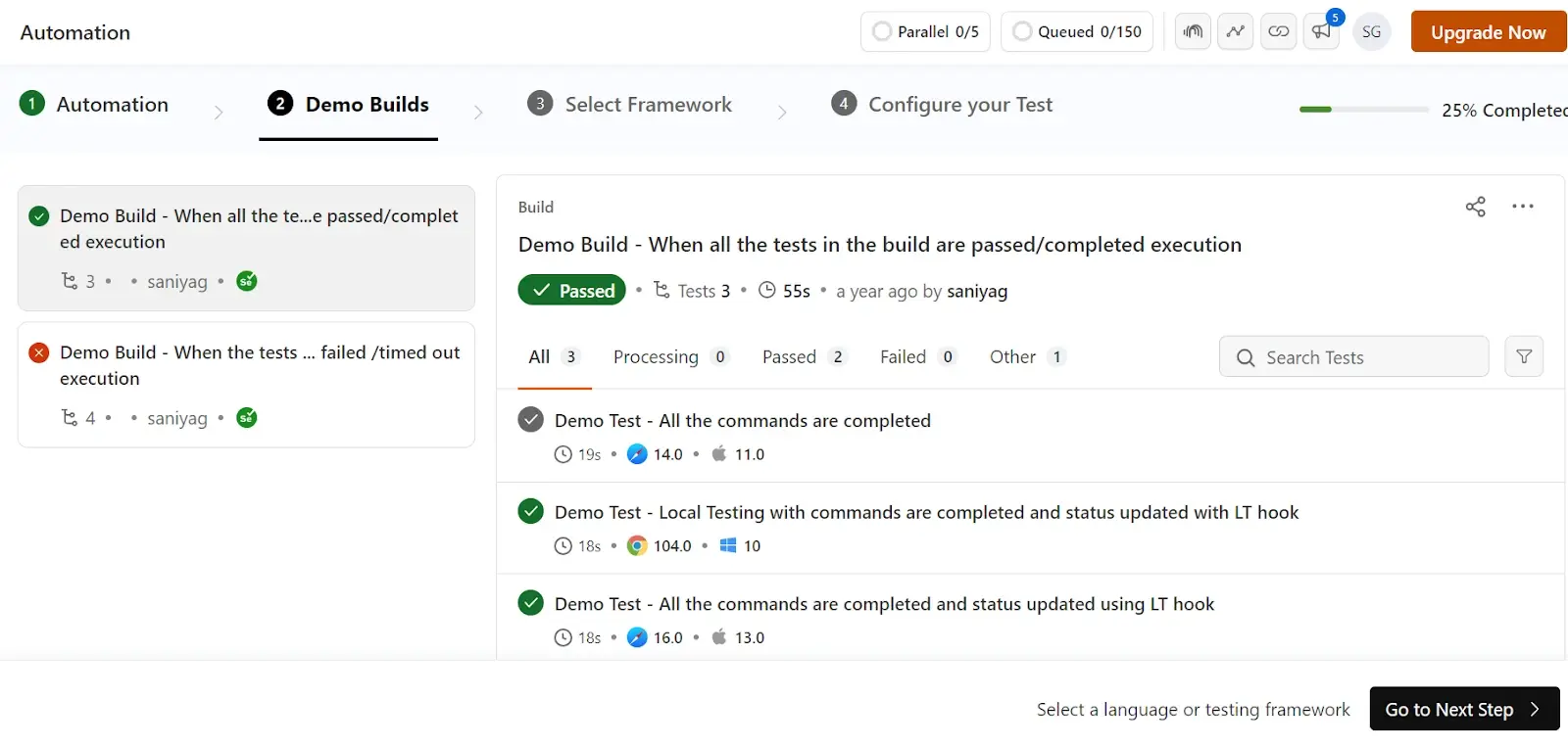 To verify the test execution status To verify the test execution status