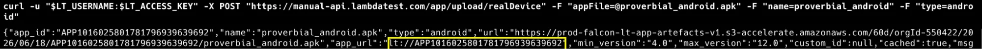 Upload Proverbial Android app to TestMu AI