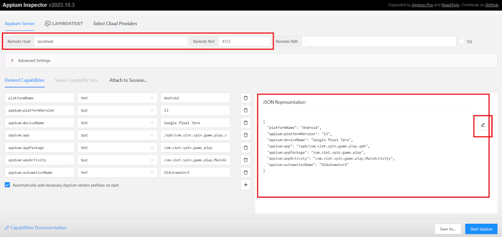 web version of Appium Inspector to inspect the app web version of Appium Inspector to inspect the app