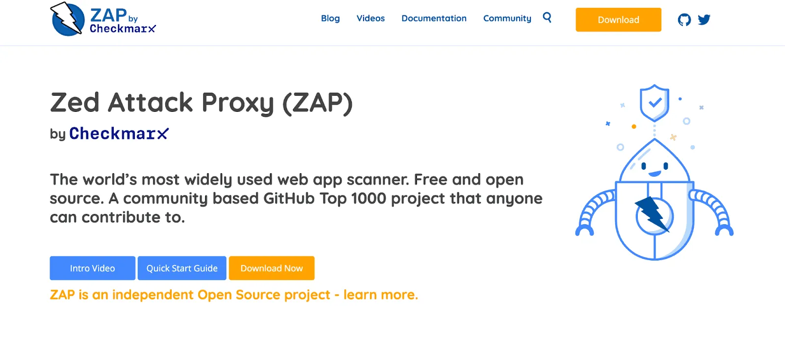 ZAP home page ZAP home page