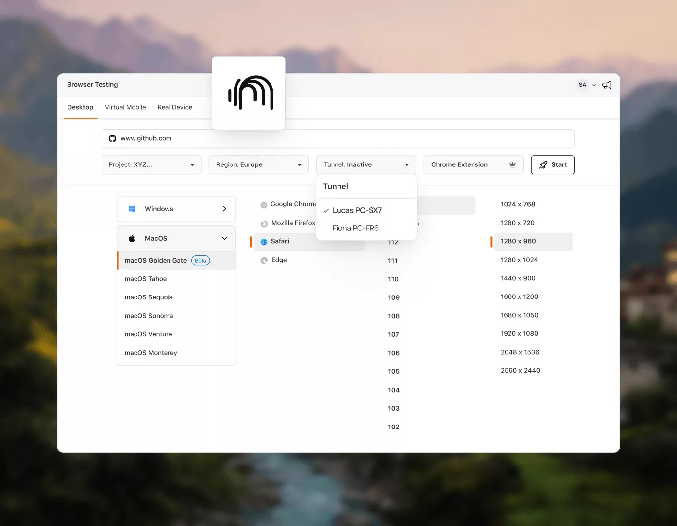 Test localhost and staging environments on macOS Golden Gate without a public URL