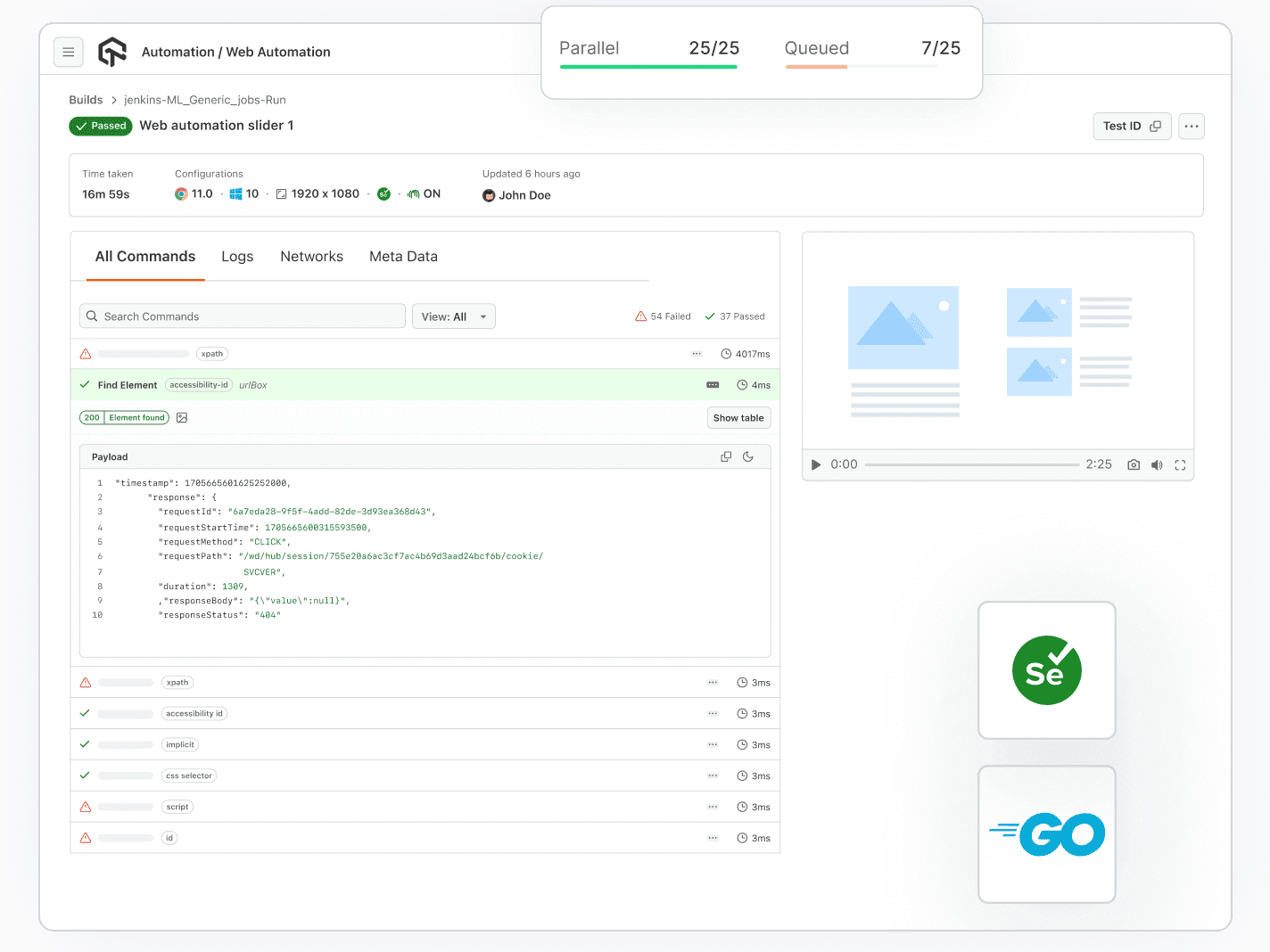 Execute Selenium Golang Testing on 3000+ Browsers