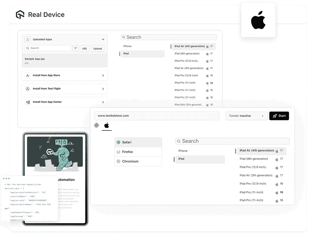 iPad Test Solution for Web and App