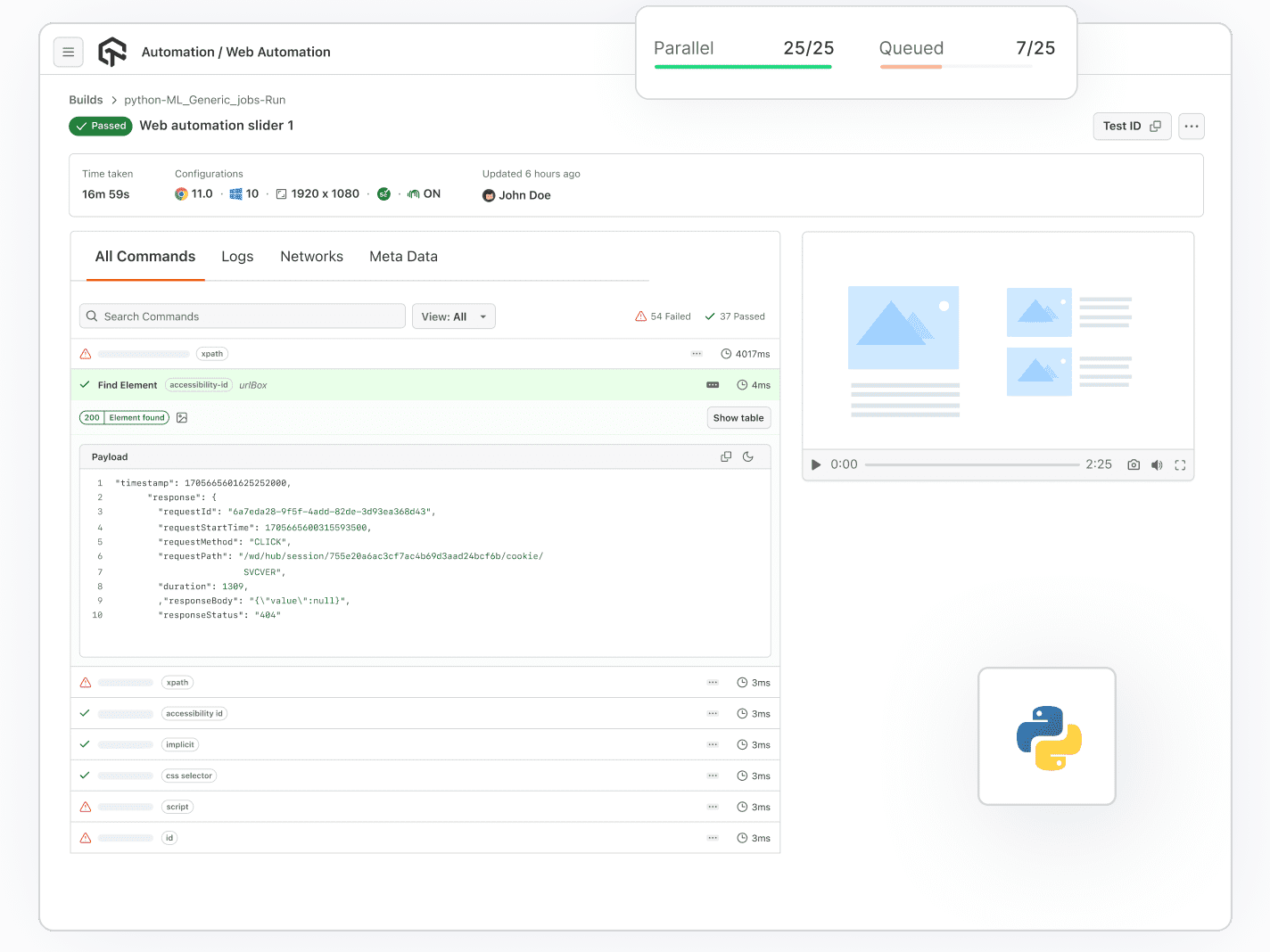 Selenium Python Testing Platform