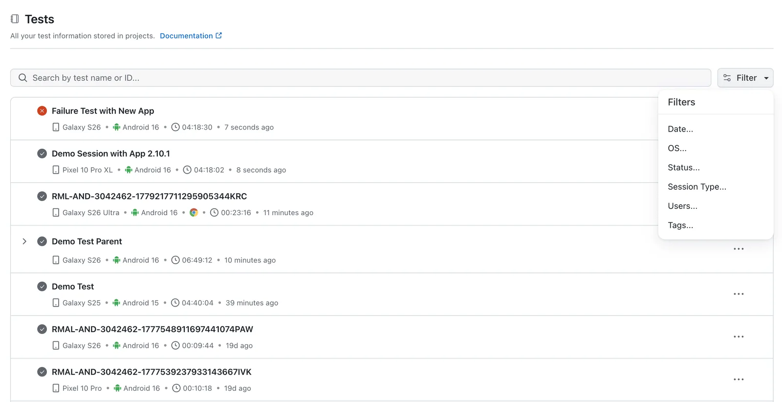Track every manual session in one dashboard