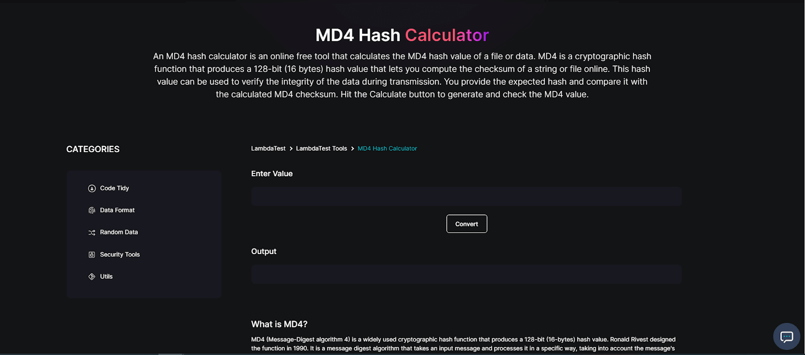 MD2 Hash Calculator MD2 Hash Calculator