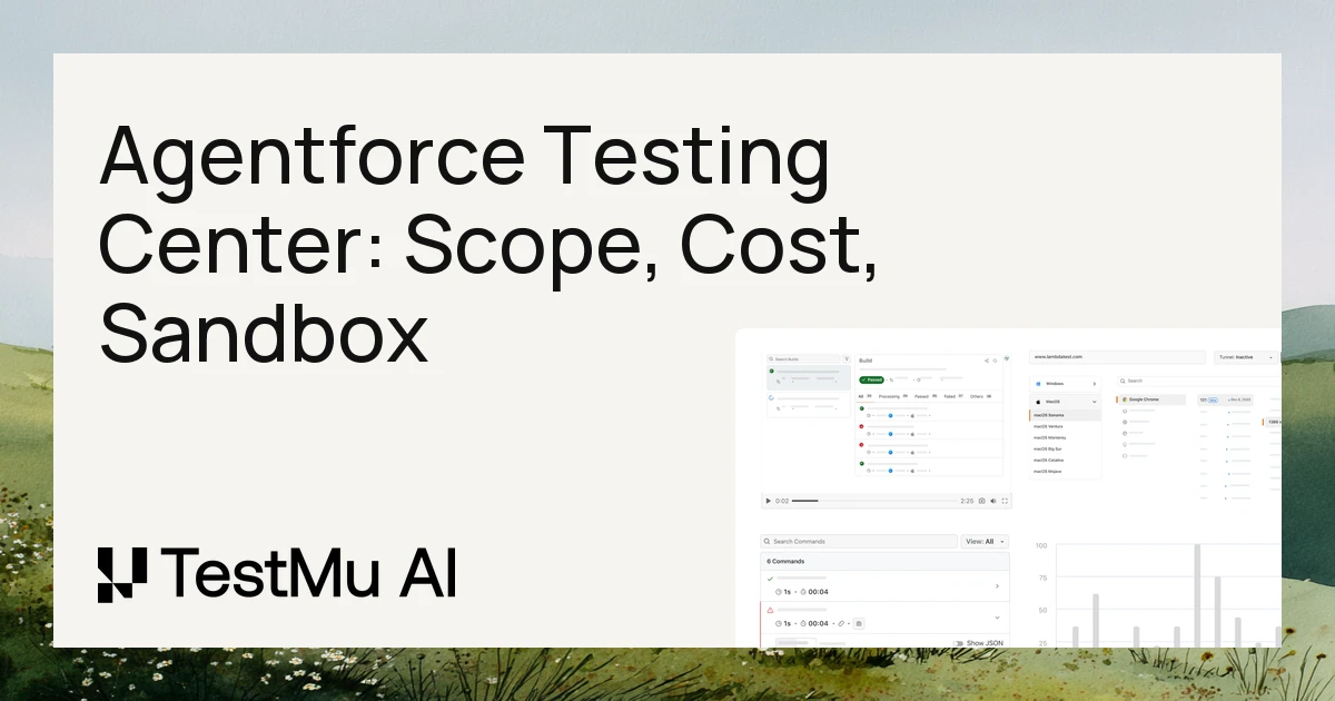 Agentforce Testing Center: Scope, Cost, and Sandbox Constraints | TestMu AI (Formerly LambdaTest)