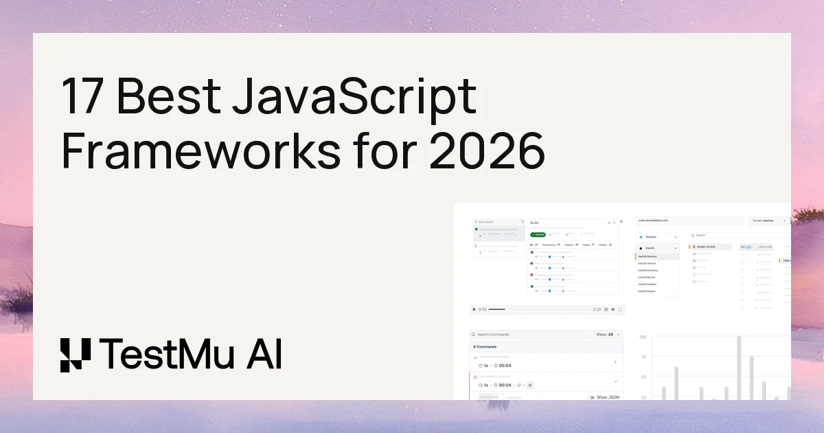 The 17 Best JavaScript Frameworks for Web Development and Testing in 2026 | TestMu AI (Formerly LambdaTest)