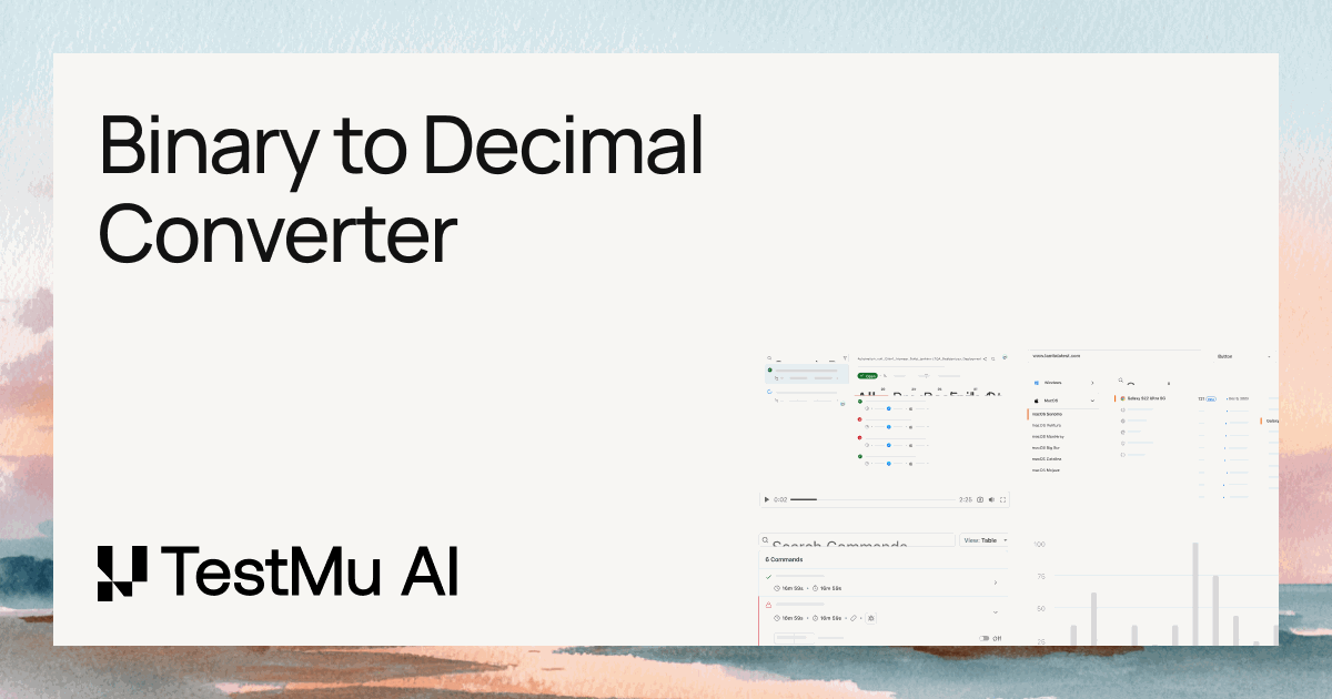 Online Binary to Decimal Converter Tool | TestMu AI (Formerly LambdaTest)