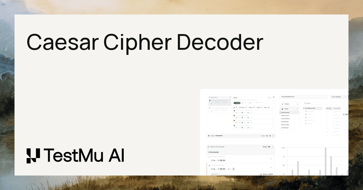 Caesar Cipher Decoder Online Tool | TestMu AI