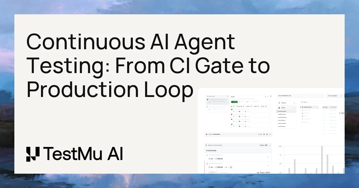 Continuous AI Agent Testing: From CI Gate to Production Loop | TestMu AI (Formerly LambdaTest)