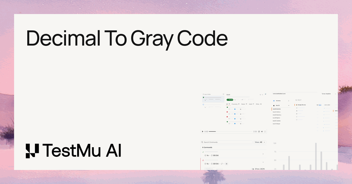 Decimal To Gray Code Online Converter