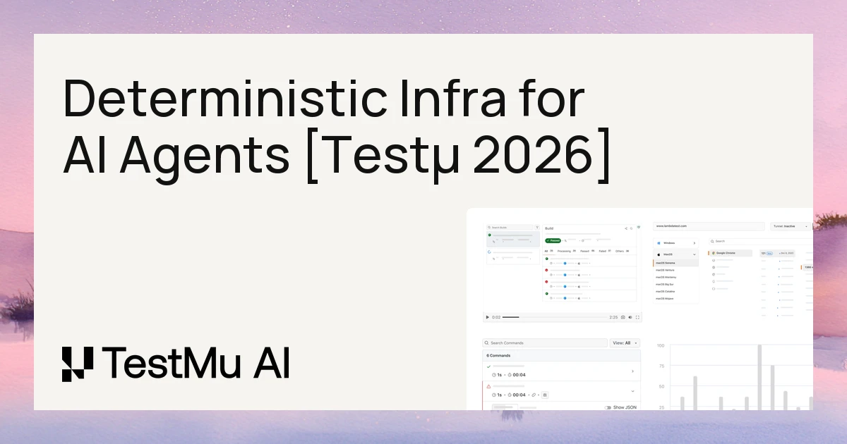 Building Deterministic Infrastructure for Non-Deterministic AI Agents [Testμ 2026]
