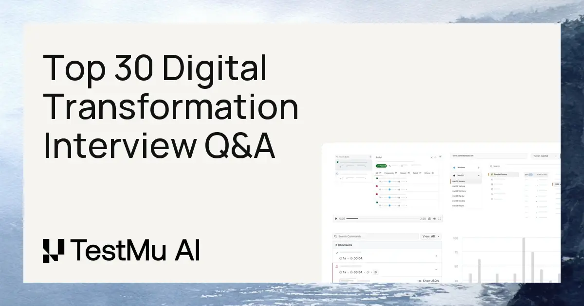 Top 33 Digital Transformation Interview Questions and Answers [2026] | TestMu AI (Formerly LambdaTest)