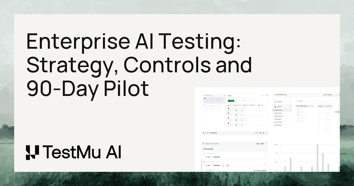 Enterprise AI Testing: Strategy, Controls and 90-Day Pilot