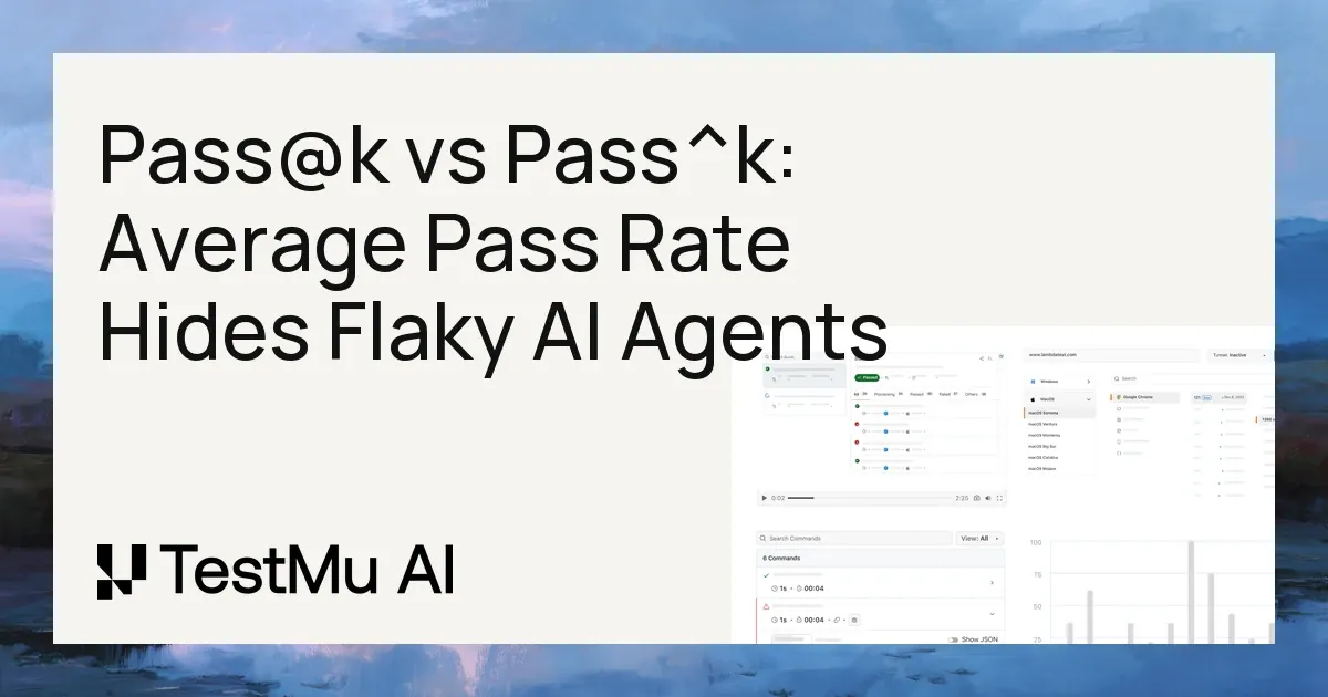 Pass@k vs Pass^k: Average Pass Rate Hides Flaky AI Agents | TestMu AI (Formerly LambdaTest)