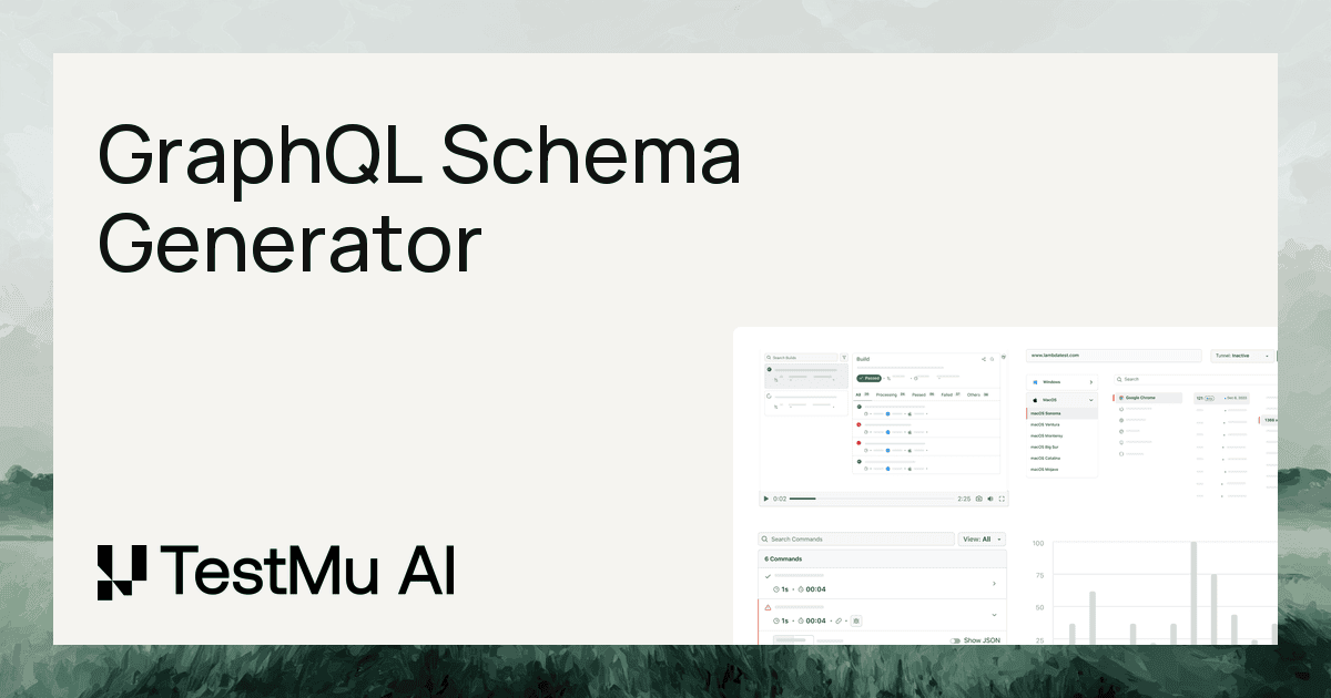 GraphQL Schema Generator Online Free Tool | TestMu AI (Formerly LambdaTest)