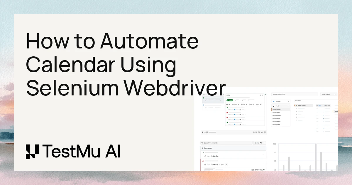 How To Automate Calendar In Selenium WebDriver For Automation Testing?