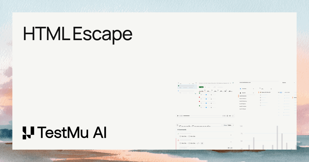 HTML Escape Online - Free Escape HTML Tool
