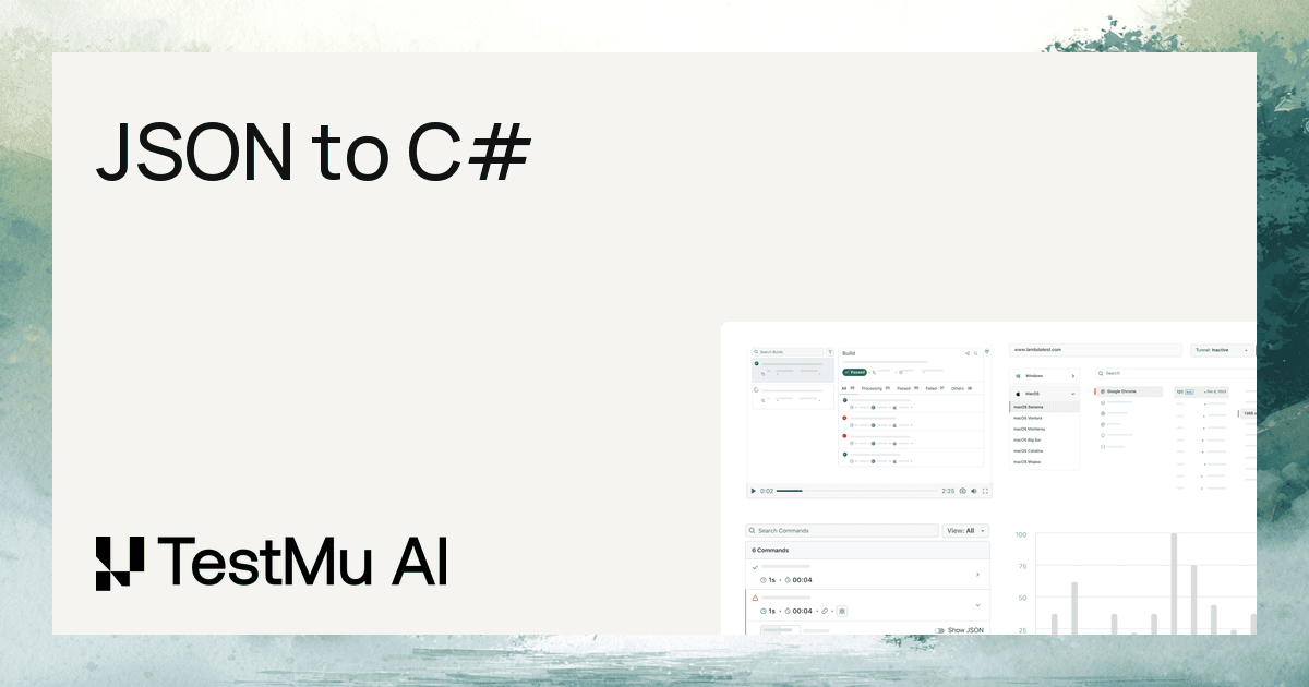 JSON to C# Class Converter Free | JSON to CSharp Model | TestMu AI ...