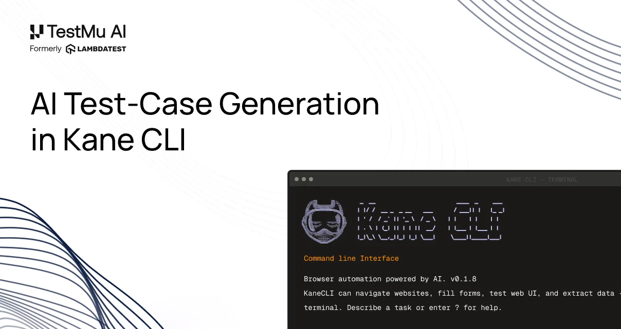 From a Sentence to a Suite: AI Test-Case Generation in Kane CLI