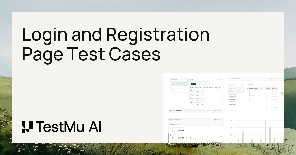 60+ Test Cases For Registration and Login Page