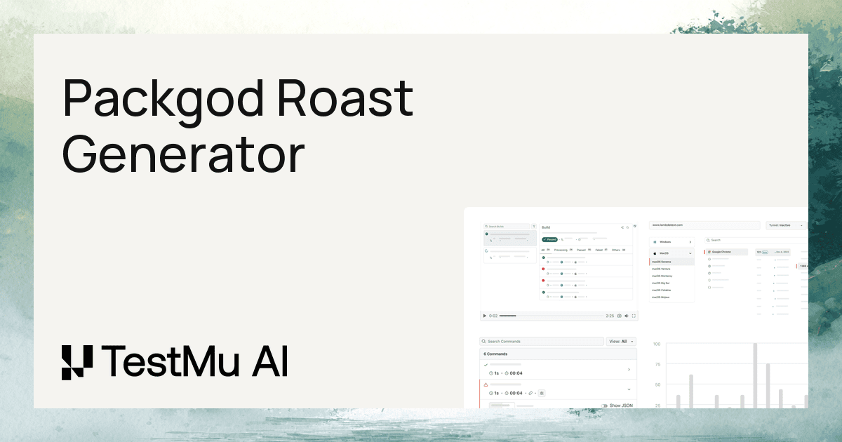 Packgod Roast Examples Packgod Roast Generator | Free Online Tool | TestMu AI