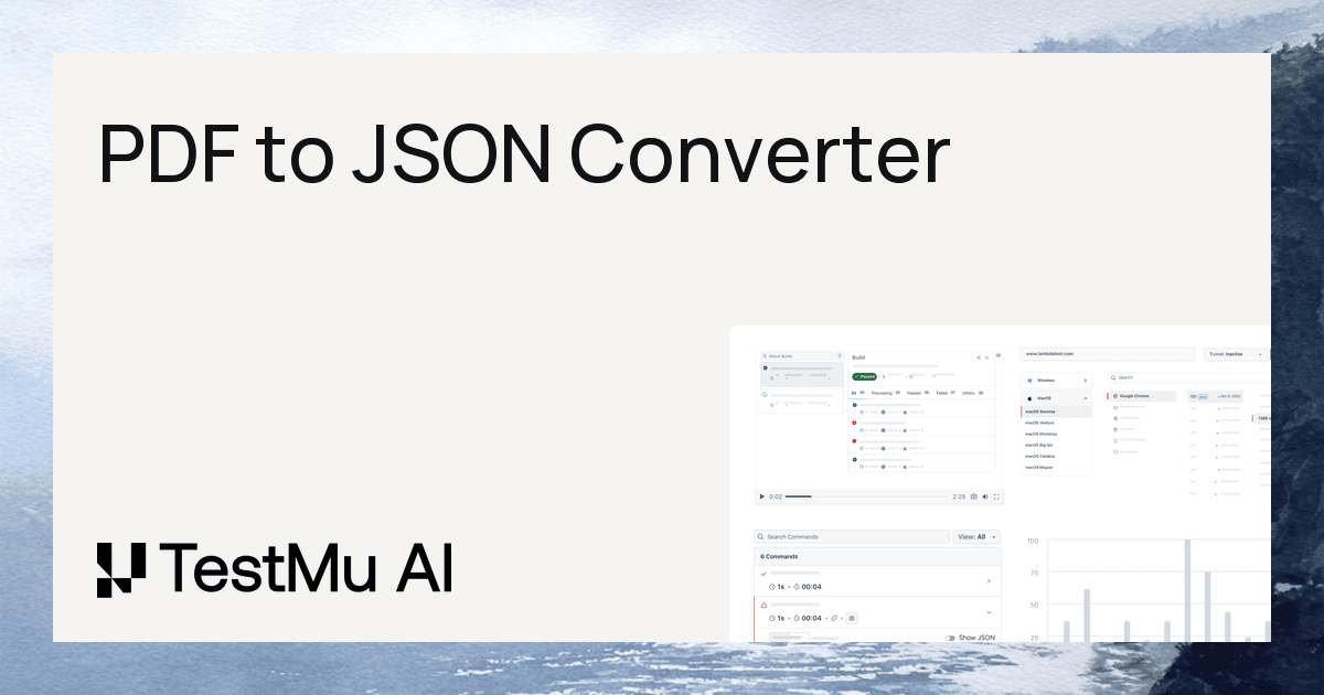 PDF to JSON Converter | Free Online Tool | TestMu AI (Formerly LambdaTest)