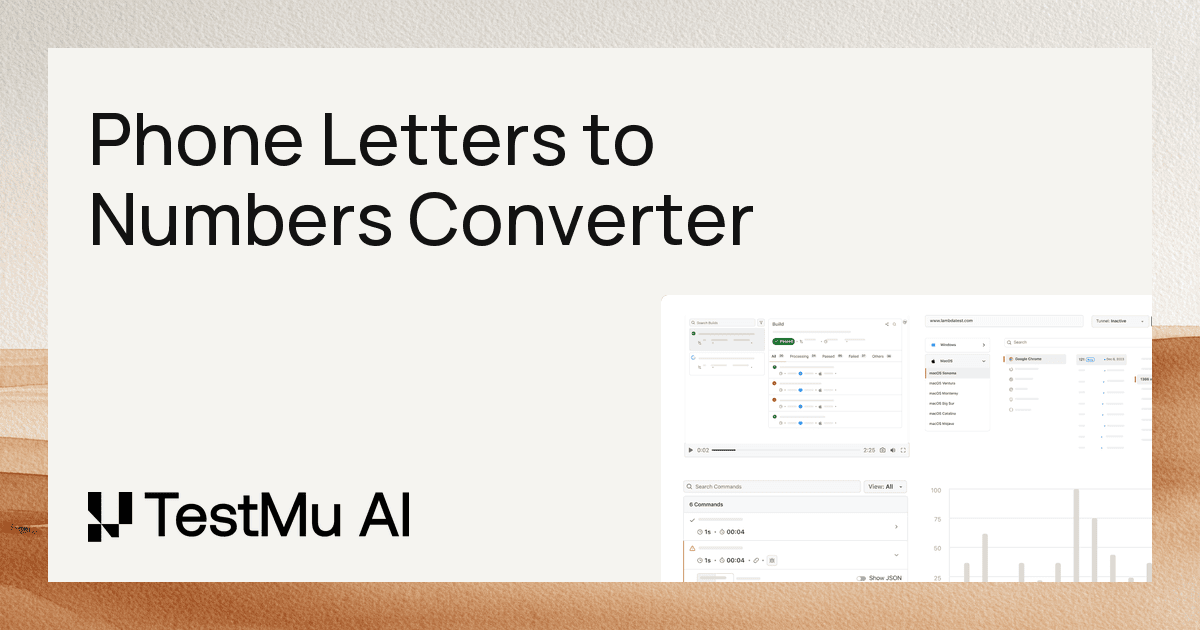 Text Letters To Numbers Phone Letters to Numbers Converter Online Free | TestMu AI (Formerly ...