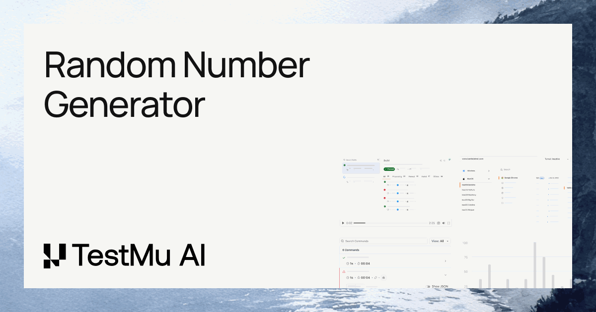 Random Number Generator Tool On Web | TestMu AI (Formerly LambdaTest)