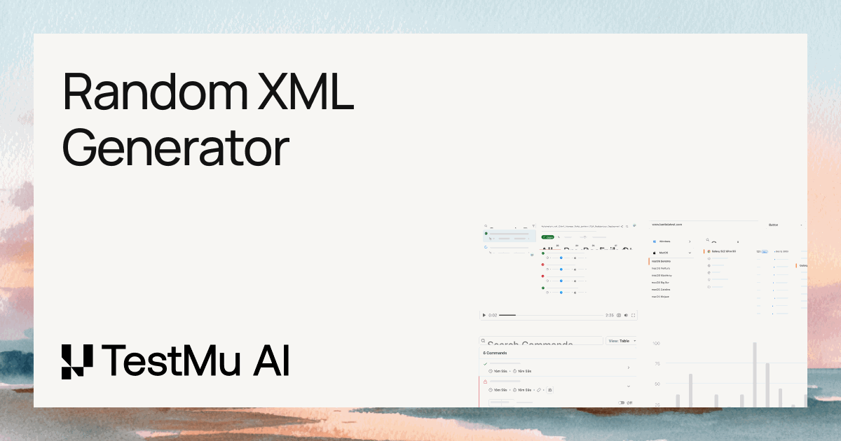 Random XML Online Generator | TestMu AI (Formerly LambdaTest)