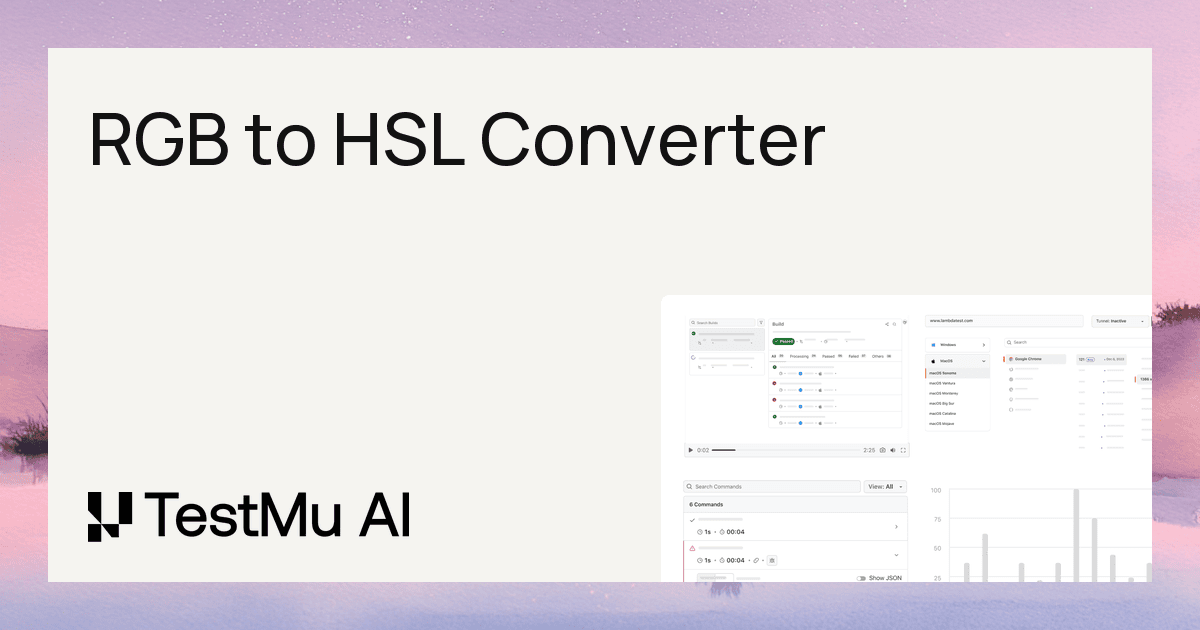 RGB to HSL Converter Online | TestMu AI