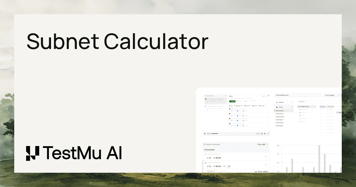 Subnet Calculator (IPv4 & IPv6) - CIDR, Network & IP Range Tool | TestMu AI
