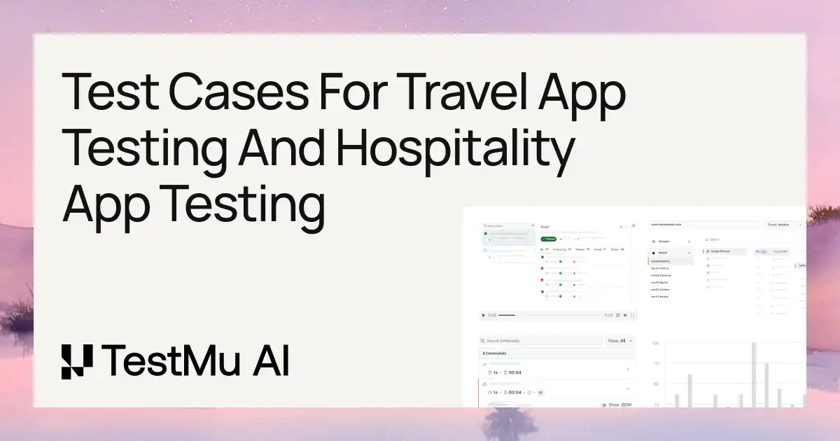 Test Cases: Travel App Testing And Hospitality App Testing