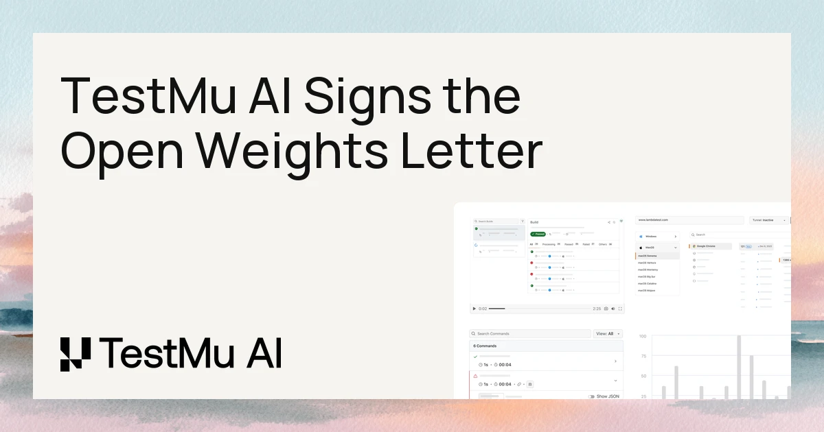TestMu AI Signs the Open Weights and American AI Leadership Letter | TestMu AI (Formerly LambdaTest)