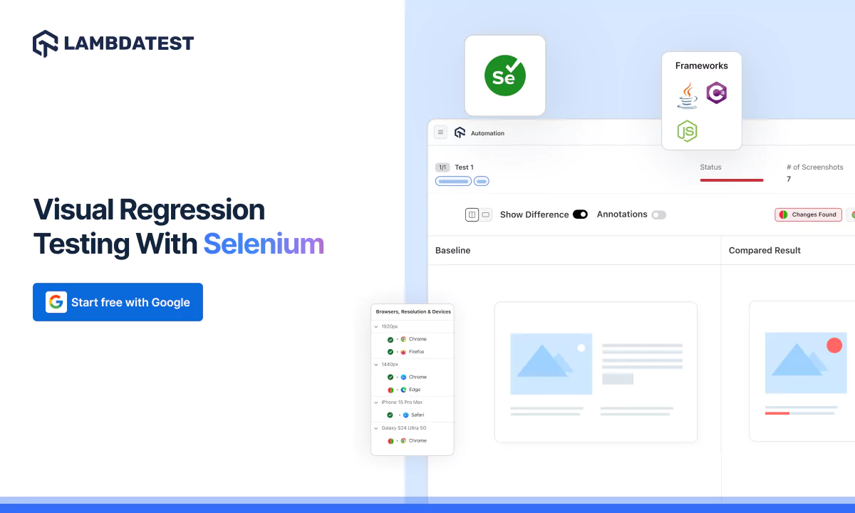 Selenium Visual Regression Testing with SmartUI | TestMu AI (Formerly ...