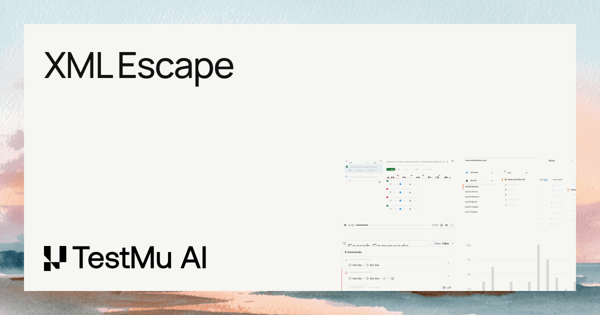 XML Escape Online Tool
