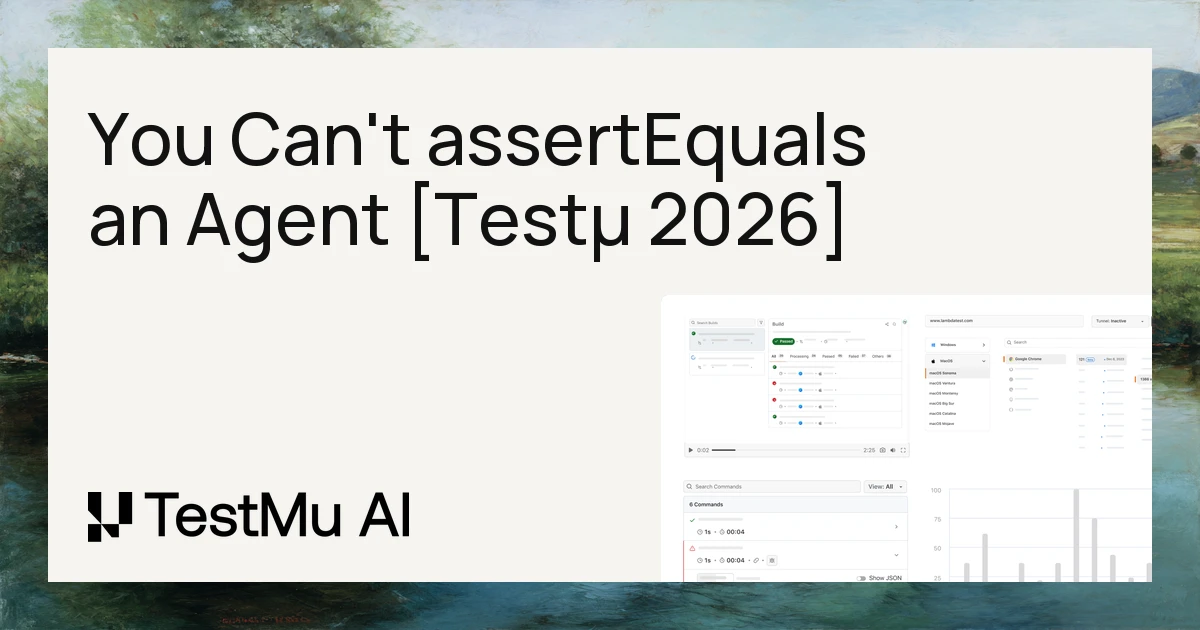 You Can't assertEquals an AI Agent [Testμ 2026]