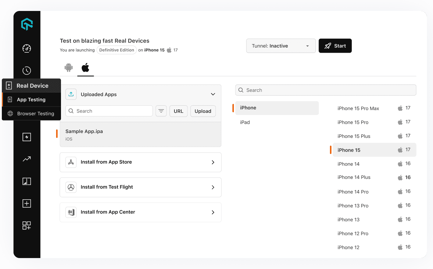 Live iPhone App Testing