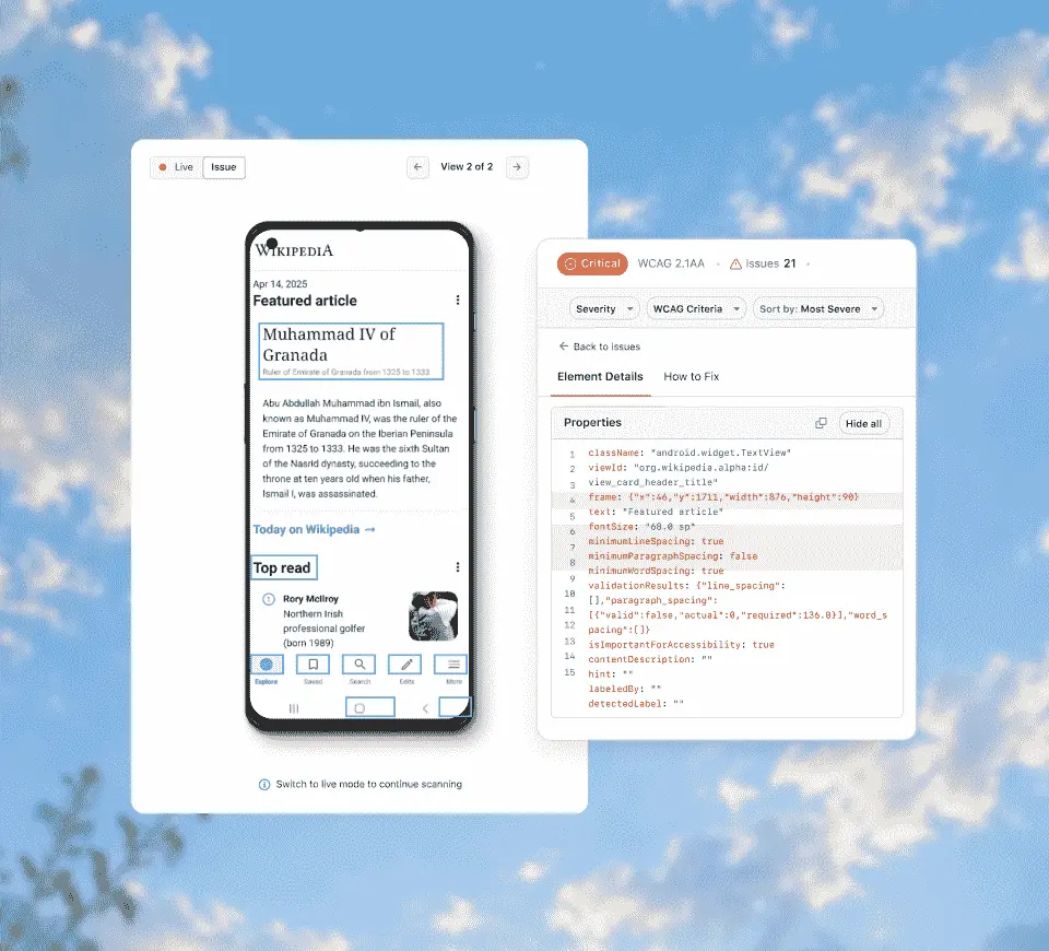Audit Any Screen on a Real Device