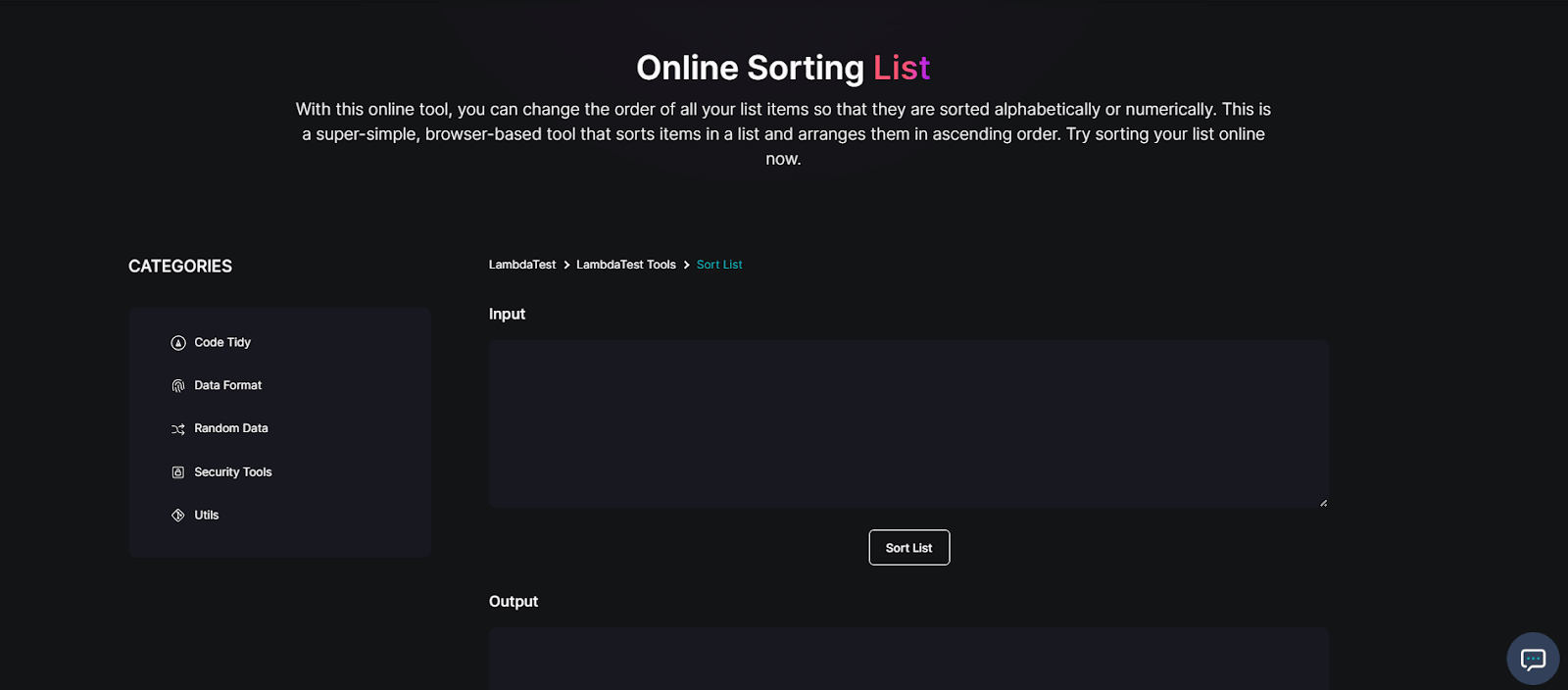 Online Sorting List Online Sorting List