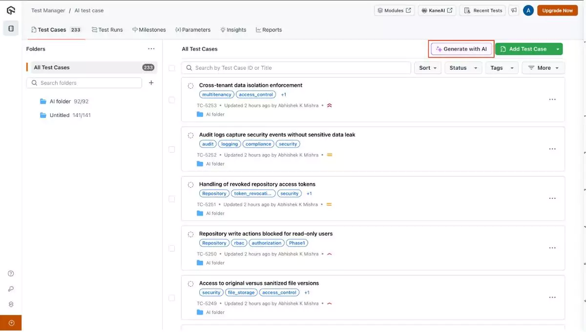 Organize and Define Test Case Details Organize and Define Test Case Details
