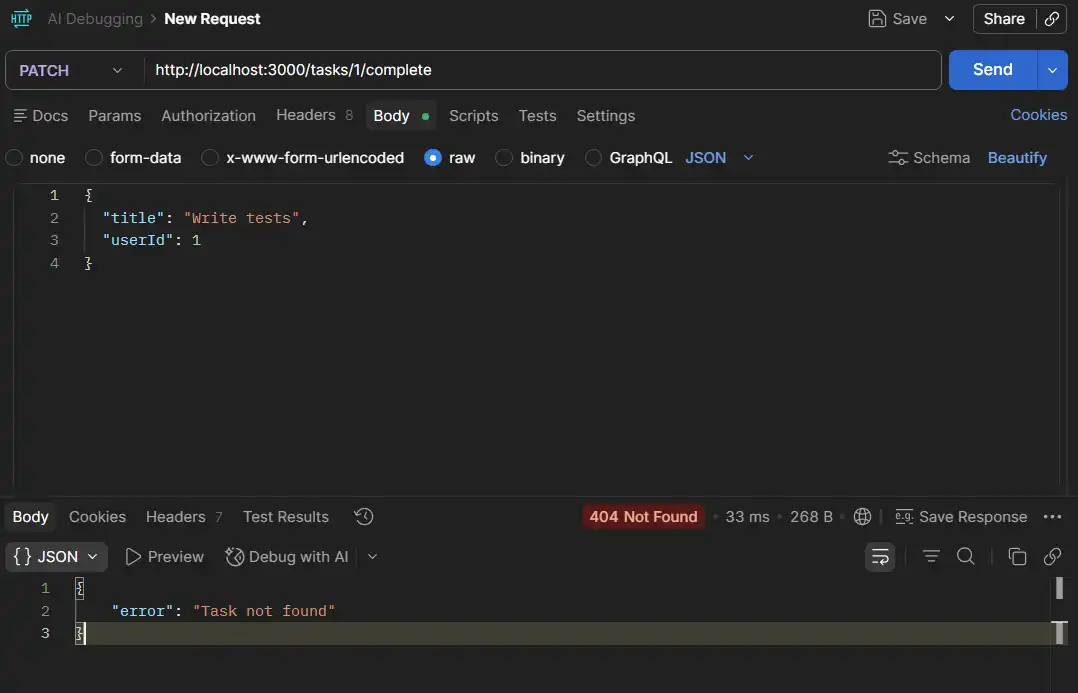 PATCH request error result patch-request-error