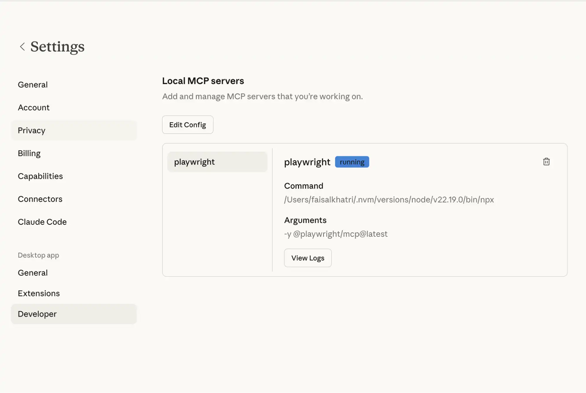 Playwright MCP Server in Claude Desktop