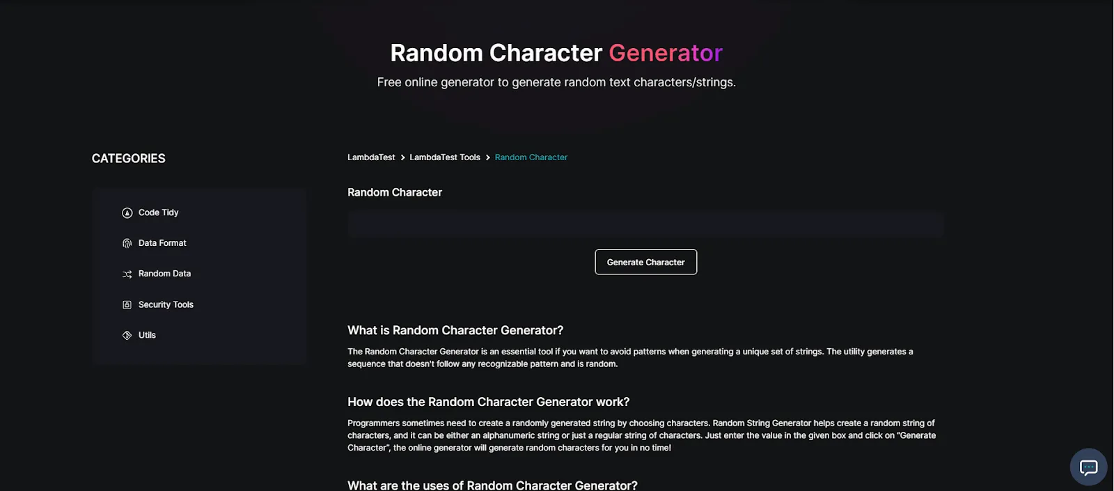 random-character-generator