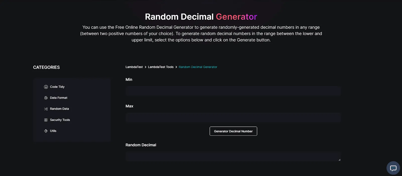 random-decimal-generator