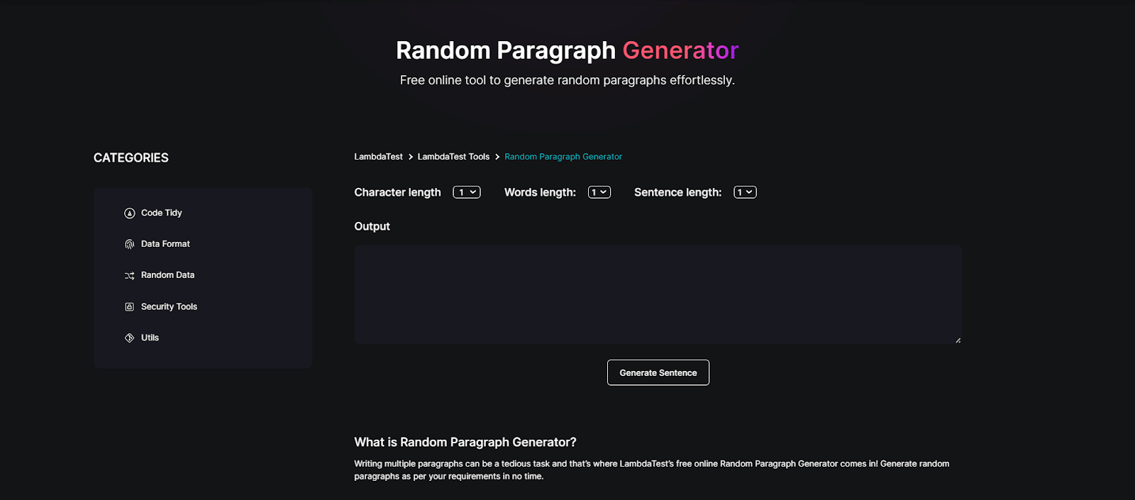 Random Paragraph Generator Random Paragraph Generator